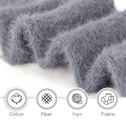 Imagem de Meias felpudas SISOSOCK para mulheres Cozy Soft Warm, pacote com 5 unidades de inverno