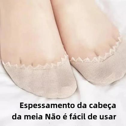 Imagem de Meias Femininas de Algodão Antiderrapantes - 10 Pares com Elástico e Absorção de Suor