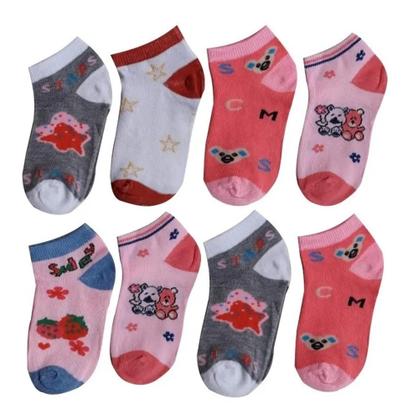 Imagem de Meias Infantil 36 Pares Feminina Cano Baixo Sortida MFC