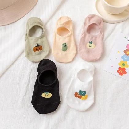 Imagem de Meias Invisíveis Antiderrapantes para Mulheres - 5 Pares de Silicone Respirável