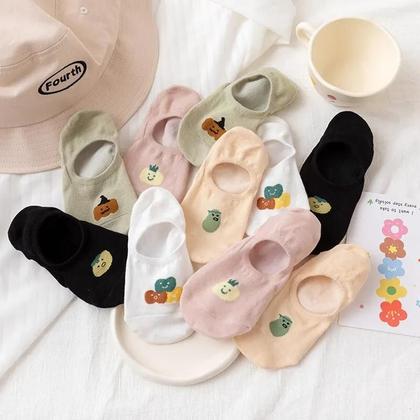 Imagem de Meias Invisíveis Antiderrapantes para Mulheres - 5 Pares de Silicone Respirável