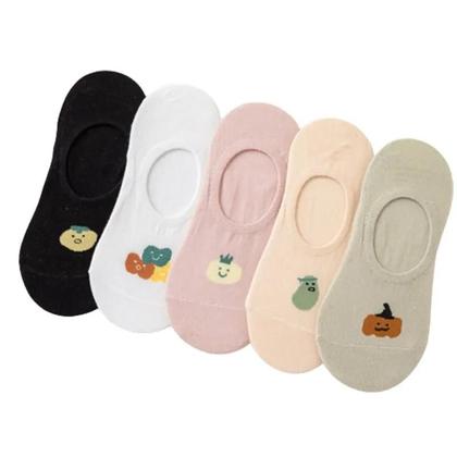 Imagem de Meias Invisíveis Antiderrapantes para Mulheres - 5 Pares de Silicone Respirável