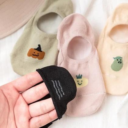 Imagem de Meias Invisíveis Antiderrapantes para Mulheres - 5 Pares de Silicone Respirável