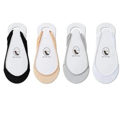 Imagem de Meias Invisíveis Femininas (3 Pares) De Verão Antiderrapantes Com Silicone, Finas De Seda Gelada,