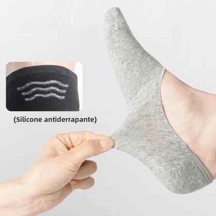 Imagem de Meias Invisíveis Masculinas De Algodão Com Silicone Antiderrapante, Sem Costura, Respiráveis, Finas,