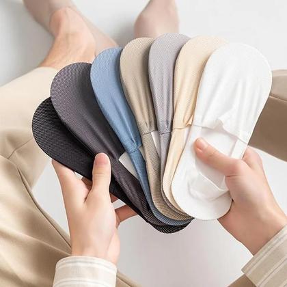 Imagem de Meias Invisíveis Masculinas Finas E Respiráveis Para O Verão, 3 Pares, Antiderrapantes, De Silicone,