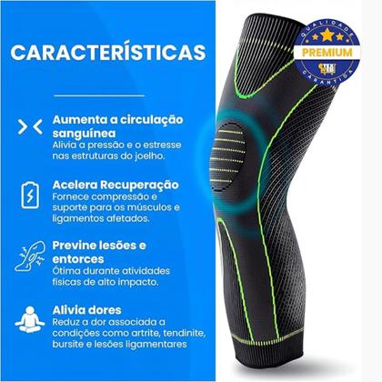 Imagem de Meias Joelheiras Compressivas Meia Térmica para Compressão, Circulação, Varizes, Corrida e Treino Elásticas Unissex