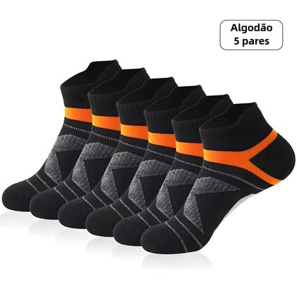 Imagem de Meias Masculinas de Algodão - 5 Pares Respiráveis para Verão e Corrida