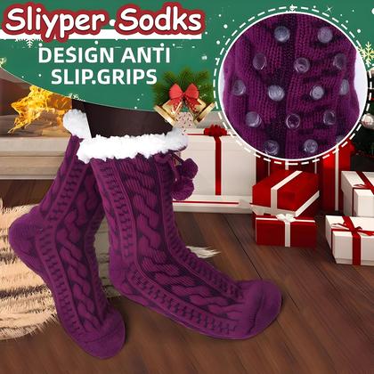 Imagem de Meias Pantufas Femininas De Lã Felpuda Quentes E Confortáveis Antiderrapantes Para O Inverno,