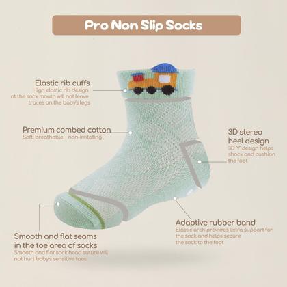 Imagem de Meias para bebês Aroveea, antiderrapante, tornozelo, pacote com 12, 3-5 anos