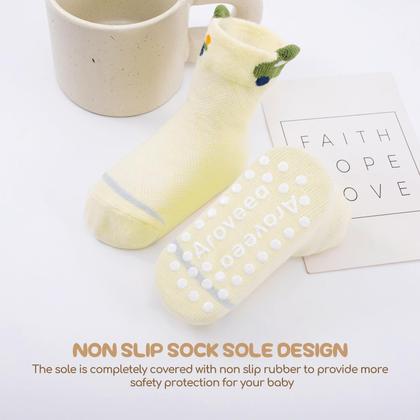 Imagem de Meias para bebês Aroveea, antiderrapante, tornozelo, pacote com 12, 3-5 anos