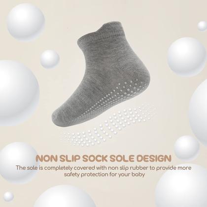 Imagem de Meias para bebês Aroveea Toddler, antiderrapantes, 1-3 anos, pacote com 12