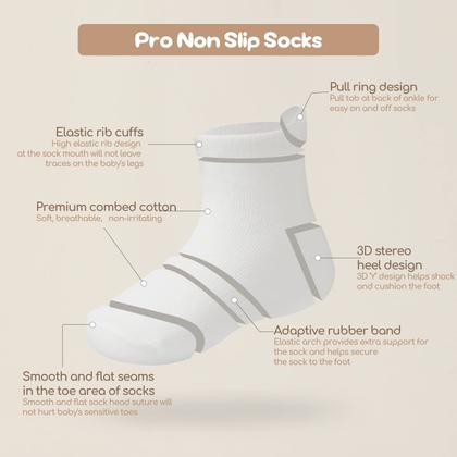 Imagem de Meias para bebês Aroveea Toddler, antiderrapantes, 1-3 anos, pacote com 12