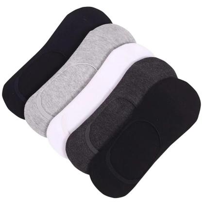 Imagem de Meias Sapatilha Masculinas Respiráveis 5 Pares Antiderrapantes De Silicone Para Esportes De Verão E