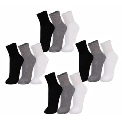 Imagem de Meias sortidas kit com 12 pares cano longo