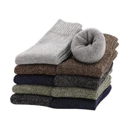 Imagem de Meias Térmicas Masculinas de Lã e Algodão - 5 Pares (38-45)