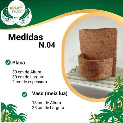 Imagem de Meio vaso com Placa Fibra de coco ecológico tipo xaxim N4 - 25cm Gold Plant