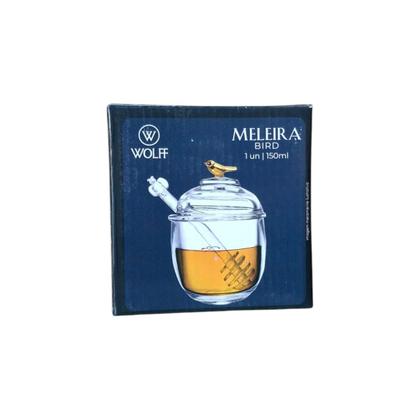 Imagem de Meleira 12cm De Cristal Bird Dourado Com Pegador Café Mel