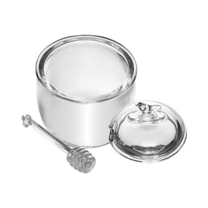 Imagem de Meleira 150ml de cristal transparente com pegador e tampa Bird Wolff - 21019