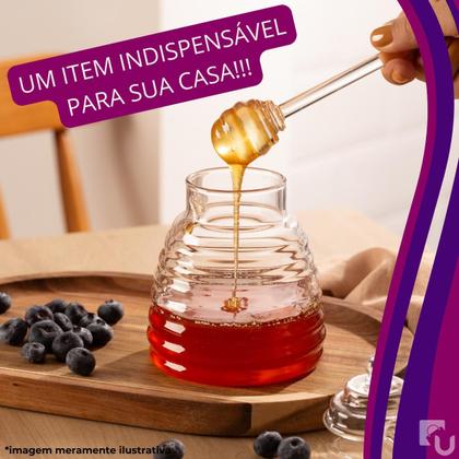 Imagem de Meleira Colmeia Vidro Transparente Incolor Borossilicato Dispenser Para Mel - 300ml - Mimo Style