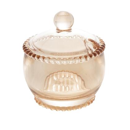 Imagem de Meleira com Colher Wolff Pearl de Cristal Âmbar 10cm x 8cm x 7cm