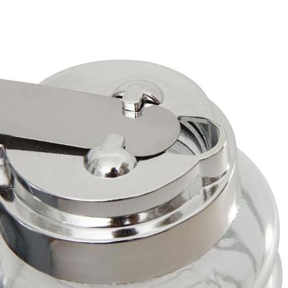 Imagem de Meleira de Vidro 280ml com Dosador Pote para Mel Lyor Tampa de Plástico Cromada Transparente