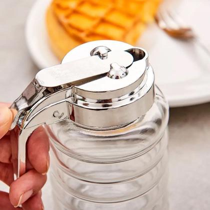 Imagem de Meleira de Vidro 280ml com Dosador Pote para Mel Lyor Tampa de Plástico Cromada Transparente