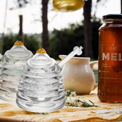 Imagem de Meleira Porta Mel de Vidro Abelha Little Bee com Colher Cristal Ecológico 100ml Lyor