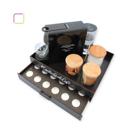 Imagem de Melhor Porta Cápsula Decorativa Dolce Gusto Três Corações Nespresso Capacidade 24 Cápsulas Mdf Organizadora Cantinho do Café