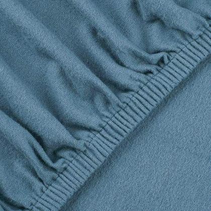 Imagem de Mellanni Organic Cotton Flannel Bed Sheets Queen Size - Escovado para SuaVidade Extra & Conforto - Folhas Azuis Queen Size - Sentimento Suave na Pele - Folha Equipada, Folha Plana & 2 Fronhas (Queen, Azul)