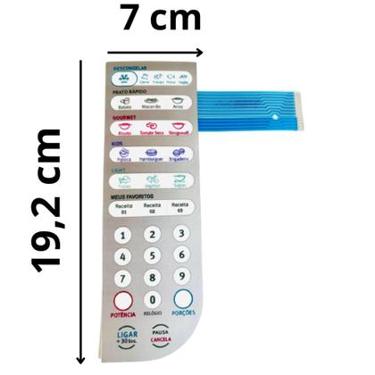 Imagem de Membrana Teclado Microondas Electrolux MEF41Y Flat Azul