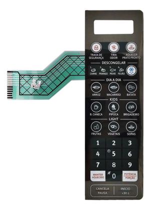 Imagem de Membrana Teclado Para Micro-ondas Electrolux Mt30s Espelhada