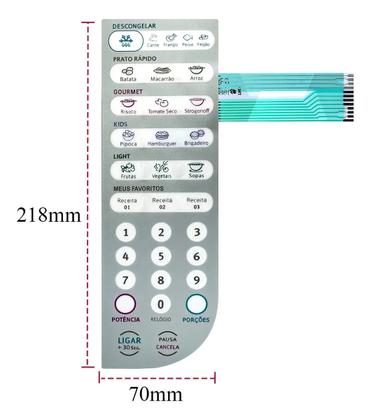 Imagem de Membrana Teclado Para Microondas Electrolux Mef41 Verif Flat