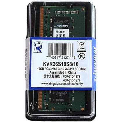 Memoria 16gb P/ Notebook Kingston Ddr4 2666mhz Kvr26s19s8/16