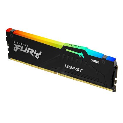Imagem de Memoria 32gb Ddr5 5200 Cl40 1.25V Fury Beast Gaming RGB KF552C40BBA-32 Kingston
