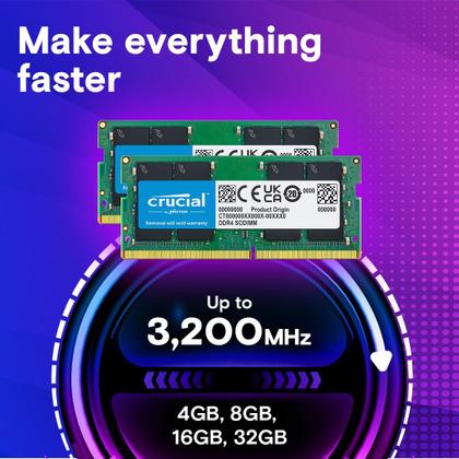 Memória Crucial 8GB DDR4 2400MHz SODIMM - 260 Pinos - Memória RAM