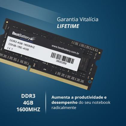 Imagem de Memoria DDR3 4Gb 1600Mhz para Notebook HP