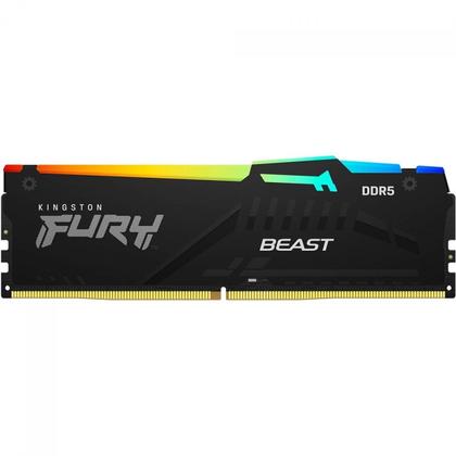 Imagem de Memória DDR5 Kingston Fury Beast, RGB, 16GB (2x8GB), 5200Mhz, Black, KF552C40BBAK2-16