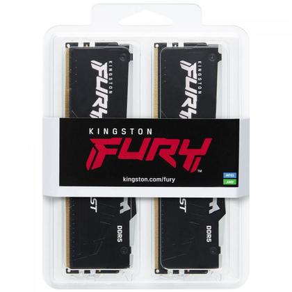 Imagem de Memória DDR5 Kingston Fury Beast, RGB, 16GB (2x8GB), 6000Mhz, Black, KF560C30BBEAK2-16