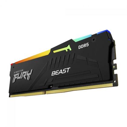 Imagem de Memória DDR5 Kingston Fury Beast, RGB, 32GB, 5200Mhz, Black