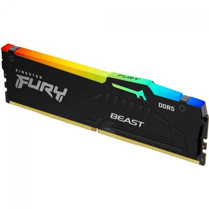 Imagem de Memória ddr5 kingston fury beast, rgb, 8gb, 5200mhz, black kf552c40bba-8