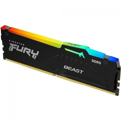Imagem de Memória DDR5 Kingston Fury Beast, RGB, 8GB, 5600Mhz, Black