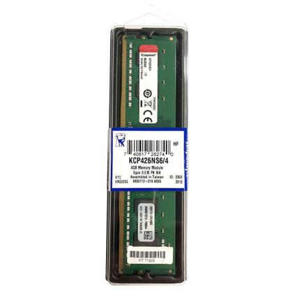 Imagem de Memória Kingston 4GB DDR4 2666MHz CL19 - KCP426NS6/4