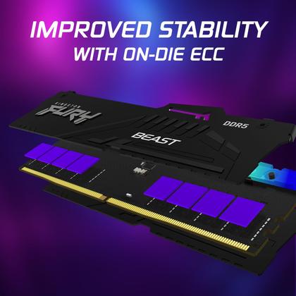 FURY DDR5 6000 MHz メモリー BEAST 32GB Memoria Kingston Fury Beast, RGB, 32GB (1x32GB), DDR5, 6000MHz