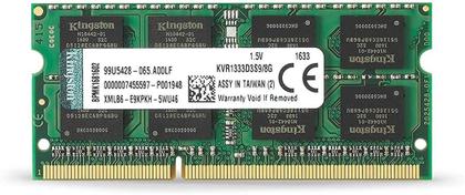 Imagem de Memoria Notebook 8GB Ddr3 1333Mhz Kingston, KVR1333D3S9/8, Sodimm