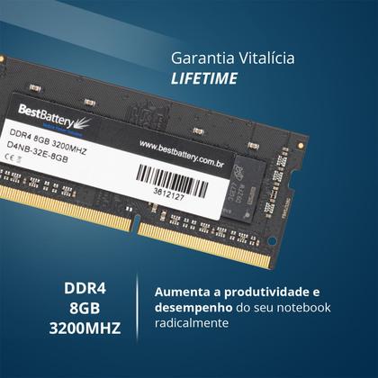 Imagem de Memoria Original DDR4 8GB 3200 Mhz Notebook 8 Chips 1.2v