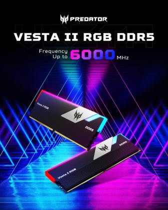 【DDR5 6000MHz 】Predator Vesta II RGB Acer Predator Vesta II RGB DDR5 RAM 32GB (16GBx2) 6000MHz CL30