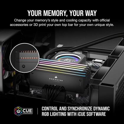 メモリー CORSAIR DOMINATOR TITANIUM 6000MHz 64GB Memória RAM Corsair Dominator Titanium RGB 64GB DDR5 6000MHz