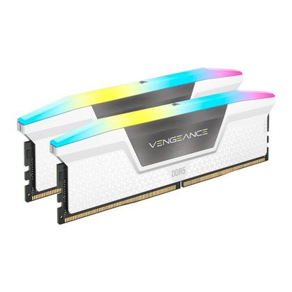 Imagem de Memória RAM Corsair Vengeance RGB, 32GB (2x16GB), 5200MHz, DDR5, CL40, Branco - CMH32GX5M2B5200C40W