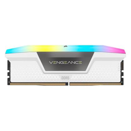 Imagem de Memória RAM Corsair Vengeance RGB, 32GB (2x16GB), 5200MHz, DDR5, CL40, Branco - CMH32GX5M2B5200C40W